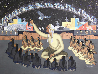 Pablita Velarde - Old Father The Storyteller, 1959 Estate of Margarete Bagshaw Pablita Velarde - Old Father The Storyteller, 1959 Estate of Margarete Bagshaw