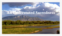 An image of a river and mountains with the words'understood sacrificeness'.