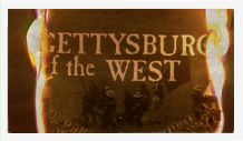 A bottle with the words gettysburg of the west on it.