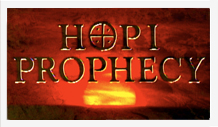 Hopi prophecy on a red background.
