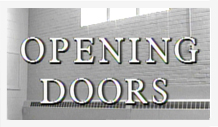 A sign that says opening doors, transparent png download.