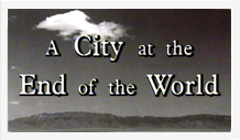 A city at the end of the world title, transparent png download.