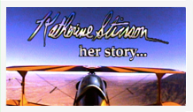 A plane with the words katherine stinson her story.