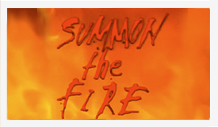 The word summon the fire on an orange background.