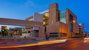 An image of a building at dusk.