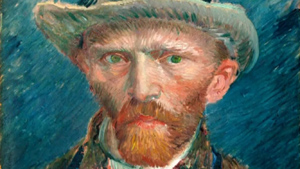 A painting of a man in a hat.