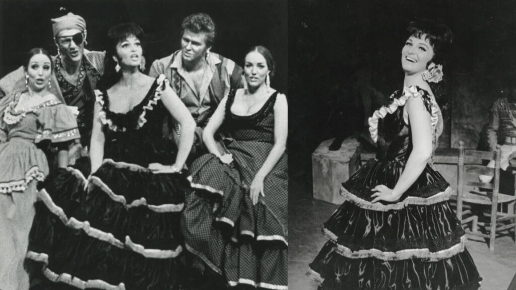 Black and White Photographs of Actors and A Woman in a Flamenco dress