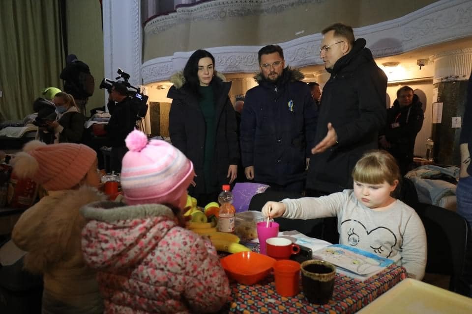 Russian president vladimir putin and ukrainian president vladimir putin attend a children's.