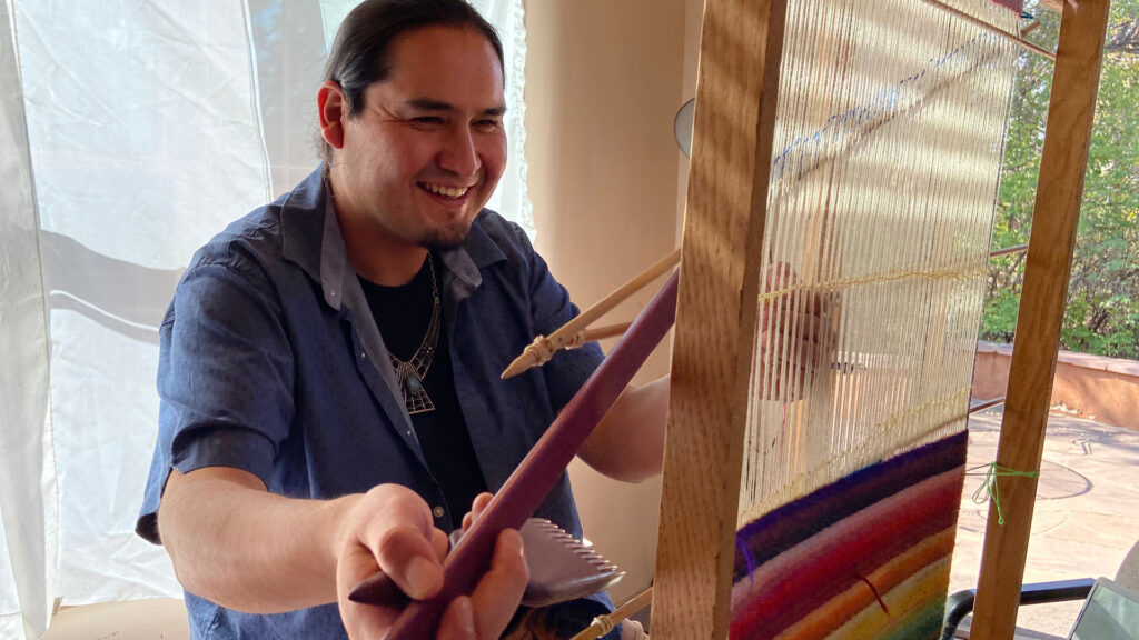 Navajo Weaver Venancio Aragon in action.