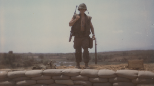 Private Robert C Lopez on the field.