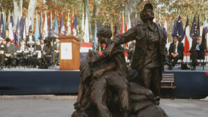 A statue of a soldier.