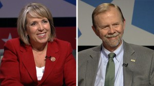 A man and woman smiling.