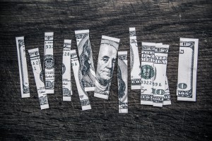 A group of pieces of paper money.