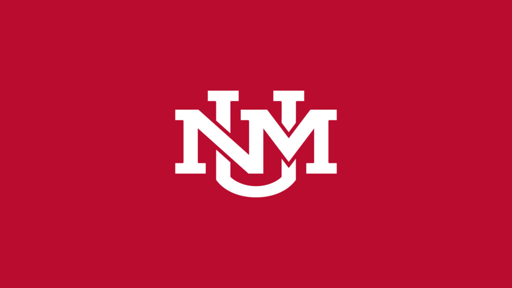 The nmu logo on a red background.