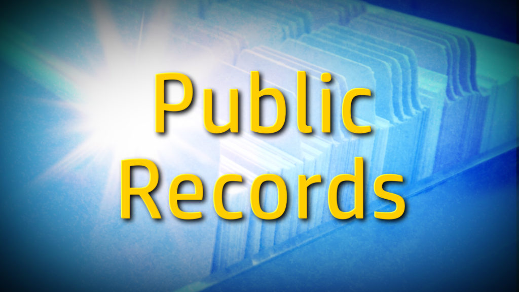 A blue background with the words public records.