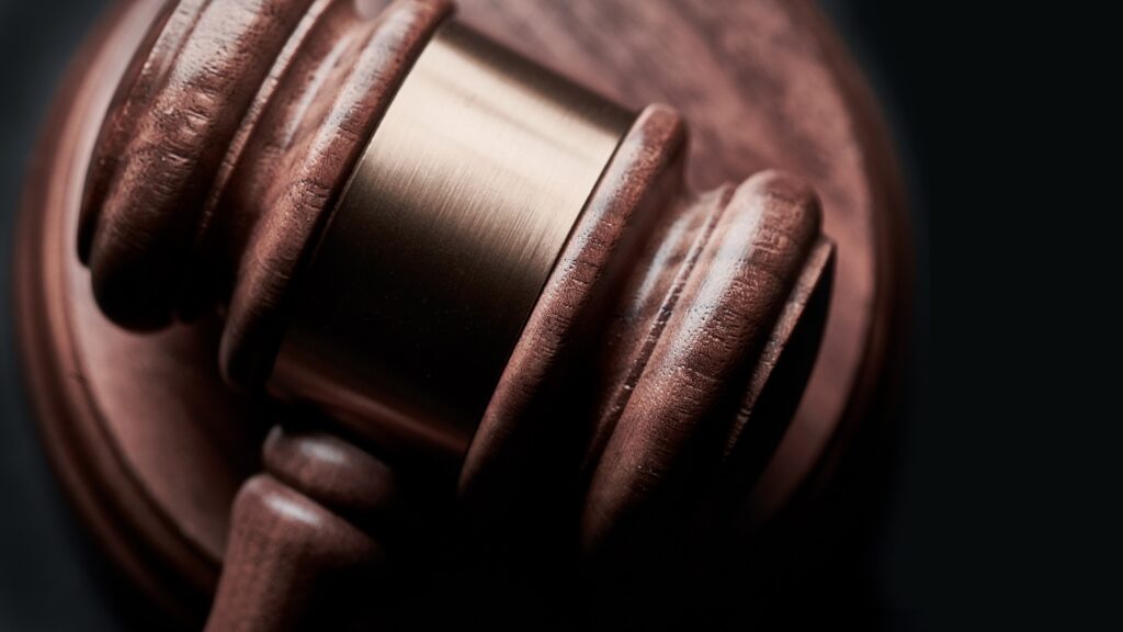 Close-up of a gavel.