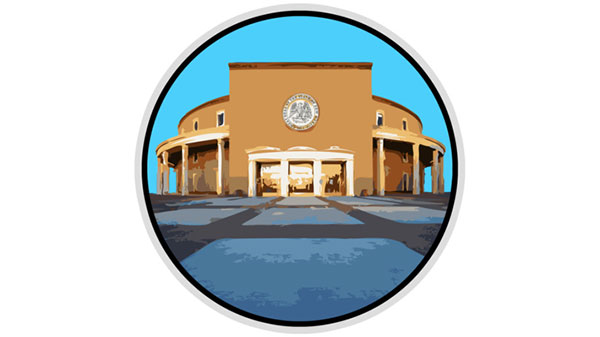 Graphic icon of the Santa Fe Roundhouse.