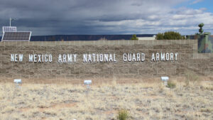 Signage for the New Mexico Army National Guard Armory.