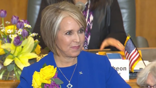 Michelle Lujan Grisham speaks at the New Mexico State of the State.
