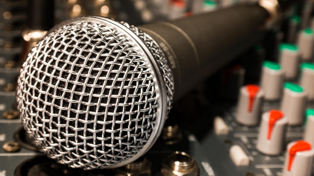 Close-up of a microphone.
