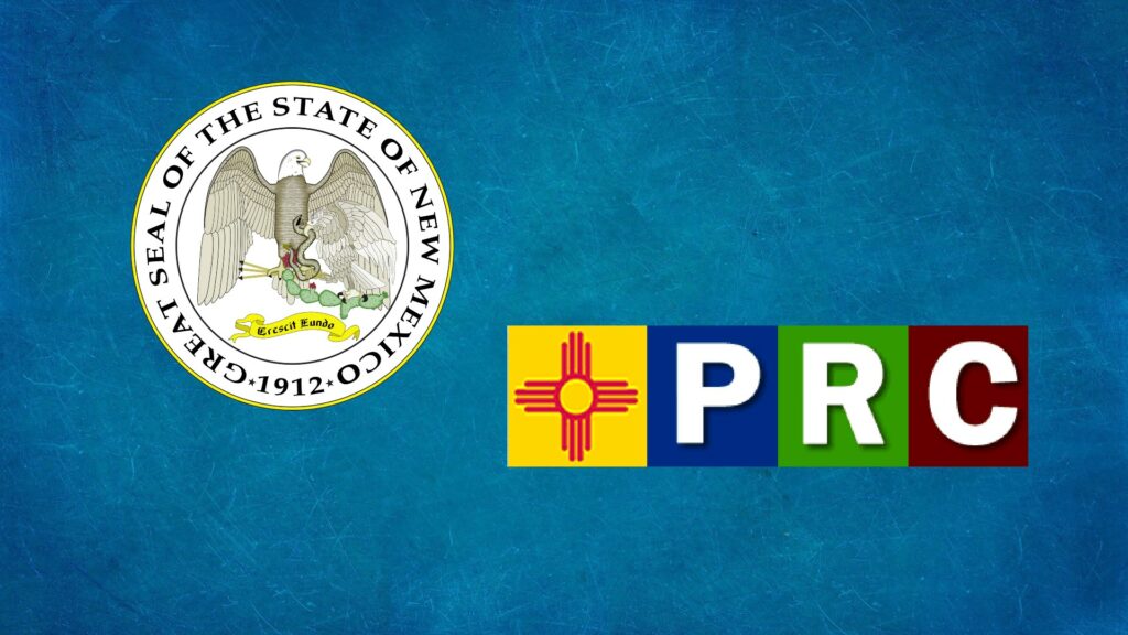 Composite of the seal of the state of New Mexico, and the PRC.