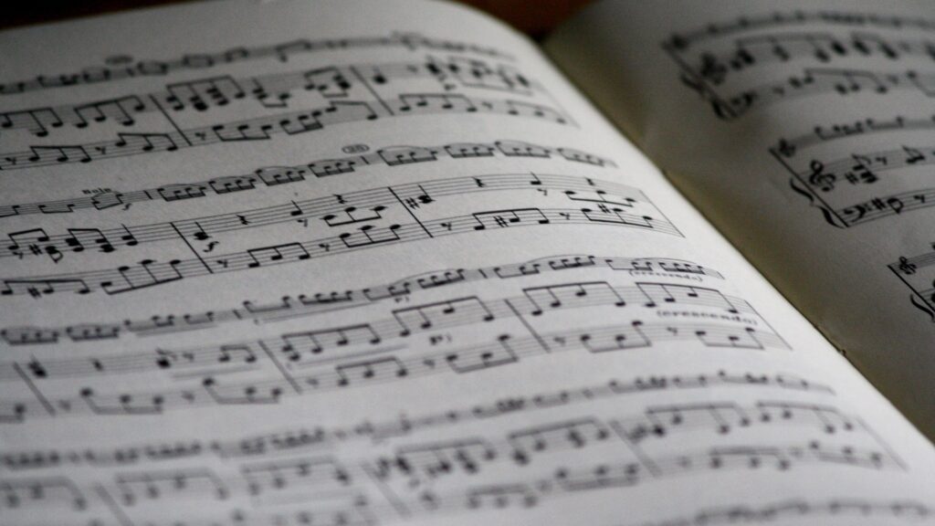 Close-up of a music sheet.