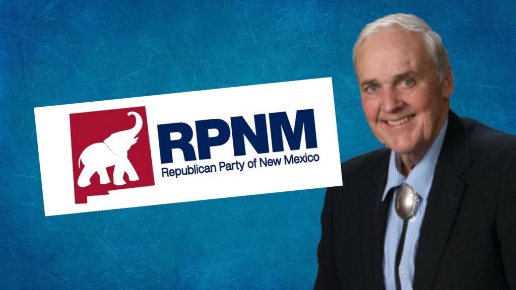 Composite of logo of the Republican Party of New Mexico, and Phelps Anderson.