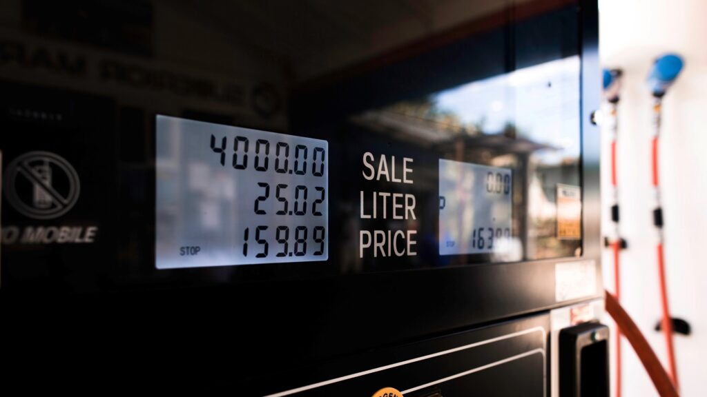 A gas station pump dashboard.