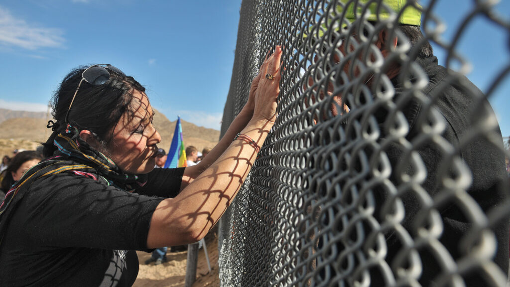 People from Mexico and U.S. sides joined together for a binational peace demonstration at the Sunland Park-Anapra border fence.
