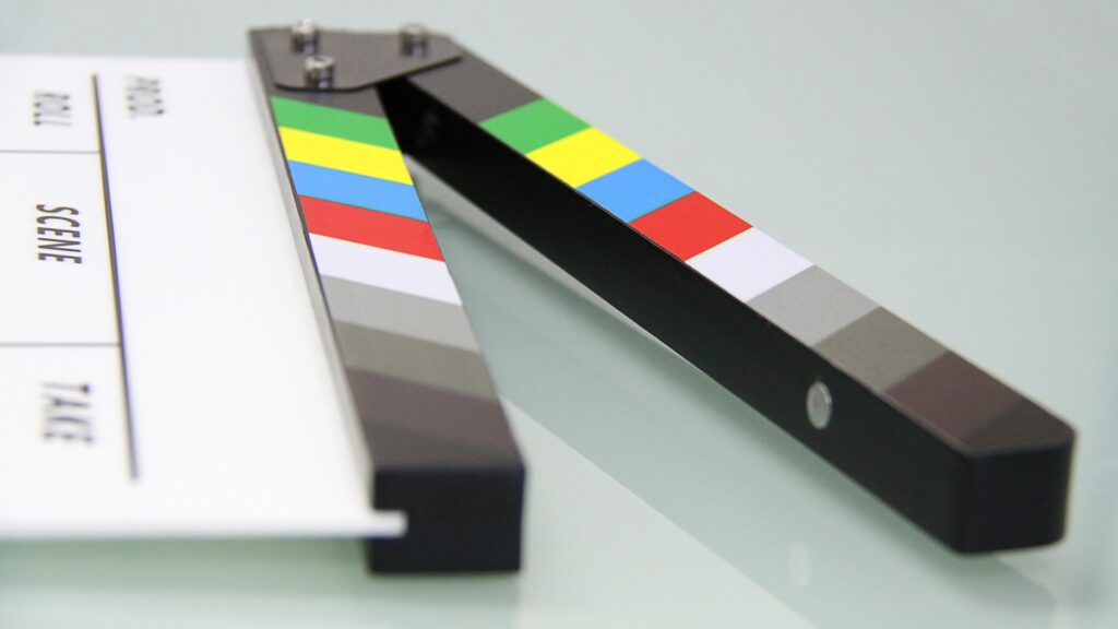 An open film slate/clapper