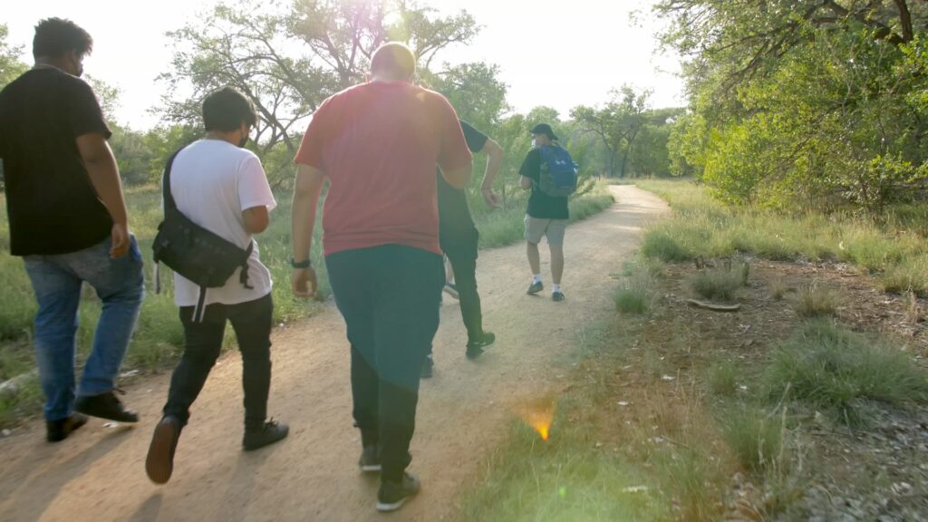 People walking on a trail