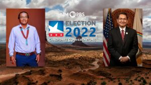 A graphic for the 2022 New Mexico election with images of Jonathan Nez and Dr. Buu Nygren.