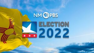New Mexico PBS Election 2022 Graphic with the New Mexico State Flag.