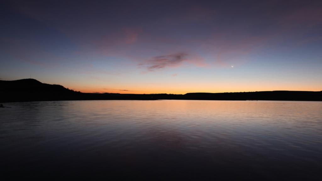 Elephant Butte during sunset.