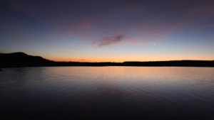 Elephant Butte during sunset.