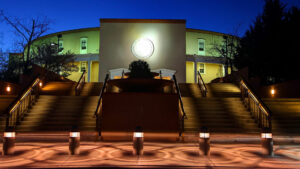 The Roundhouse at night.