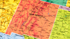 A map of new mexico is shown.