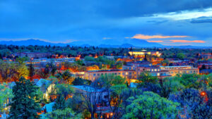 The skyline of a New Mexican city.