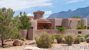The house is adobe.
