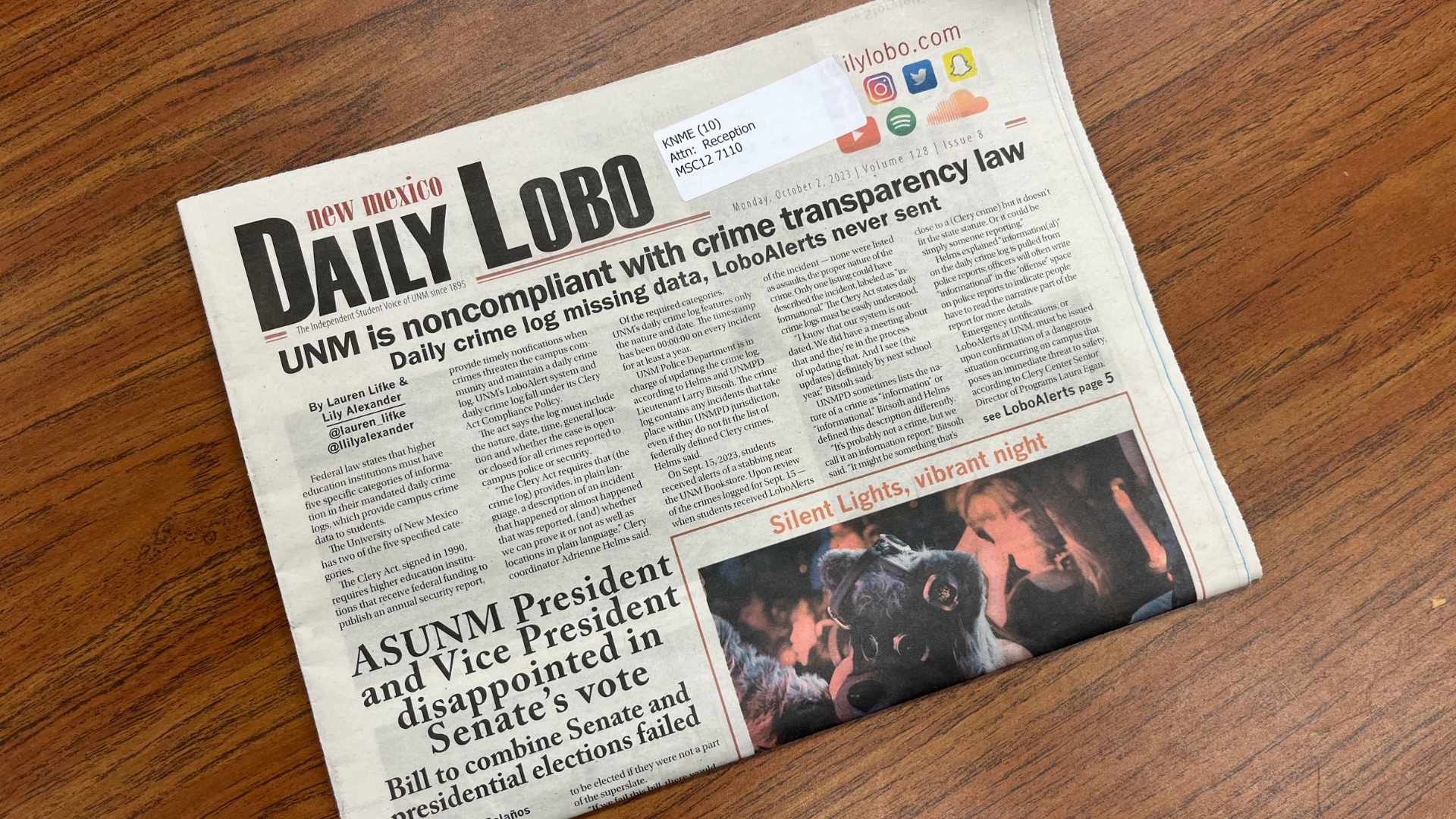 Daily Lobo Journalists Uncover Clery Act Violations at UNM