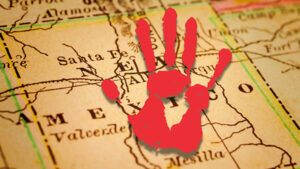 A hand print on a map of california.
