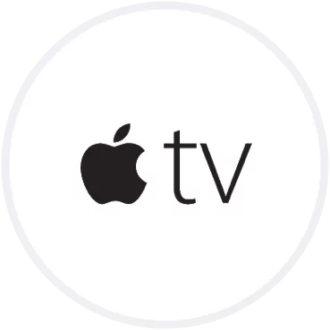 Apple tv logo on a white background.