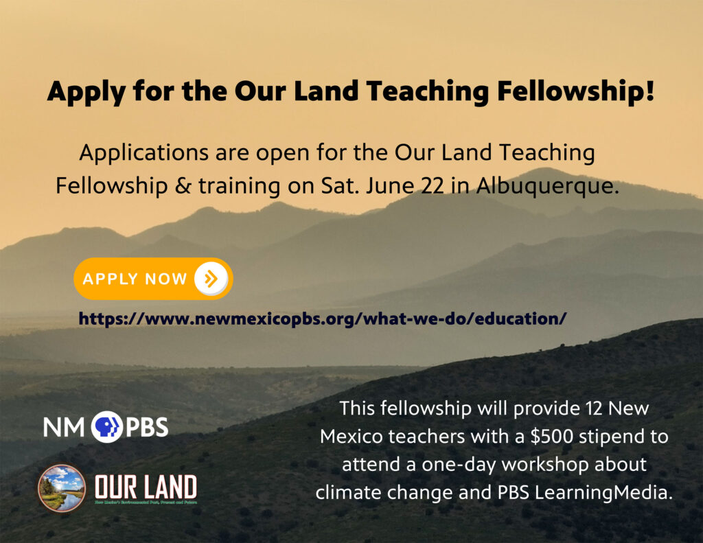 A flyer with the words apply for our land and water teaching fellowship.
