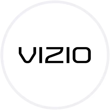 Vizio brand logo in black text within a white circle.