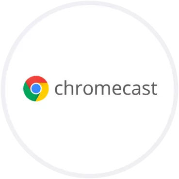 Google chromecast logo on a white background.