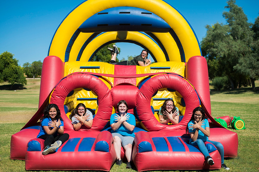 SciGirls_2 Science Girls in Bouncy House