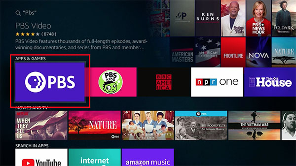 Fire TV Search PBS Fire TV Search PBS